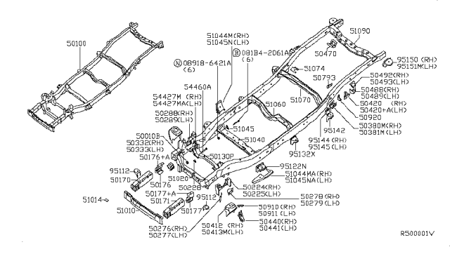 2005 Infiniti QX56 Bracket-Differential Mounting,Front LH Diagram for 50333-7S030