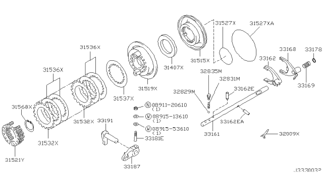 2005 Infiniti QX56 Plate Assy-Drive,Transfer Diagram for 31532-7S110