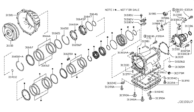 2009 Infiniti QX56 Torque Converter,Housing & Case Diagram 3