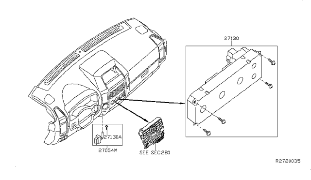 2009 Infiniti QX56 Control Assembly Diagram for 27500-ZW00A