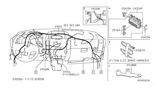 2006 Infiniti QX56 Harness Assembly-Main Diagram for 24010-ZC70A