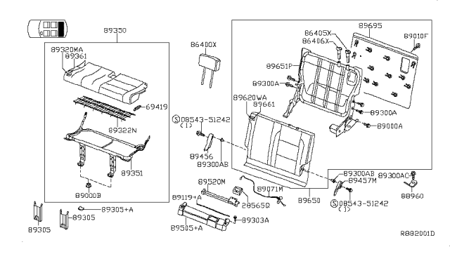 2010 Infiniti QX56 Screw Diagram for 01461-00Q1B