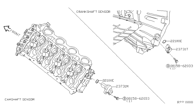 2004 Infiniti QX56 CAMSHAFT Position Sensor Diagram for 23731-7Y001