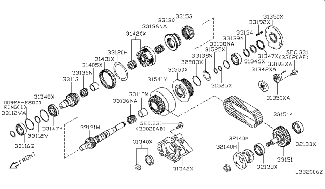 2008 Infiniti QX56 Ring-Seal Diagram for 31525-7S110