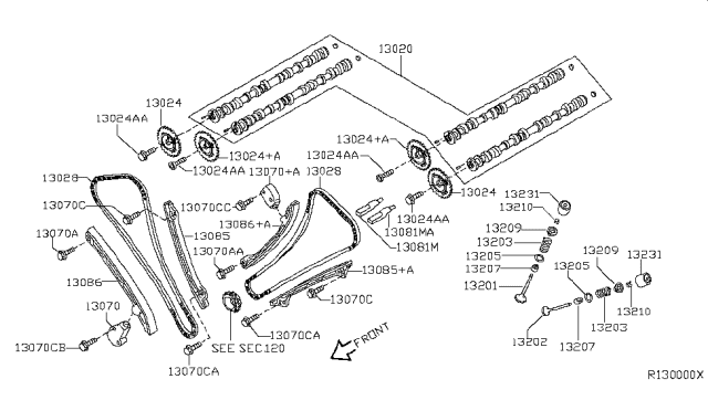 2005 Infiniti QX56 Camshaft & Valve Mechanism Diagram