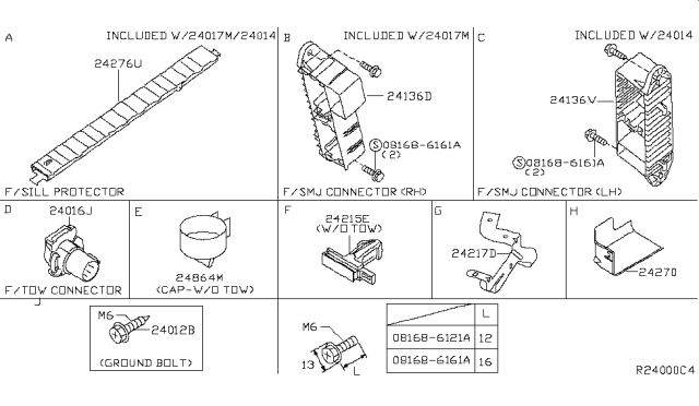 2006 Infiniti QX56 Bracket Assy-Connector Diagram for 24236-7S000