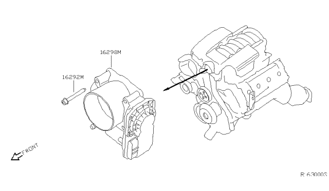 2006 Infiniti QX56 Chamber Assy-Throttle Diagram for 16119-7S000