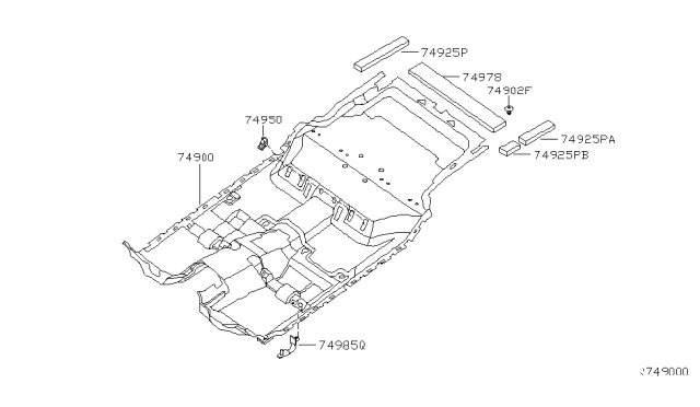 2008 Infiniti QX56 Floor Trimming Diagram