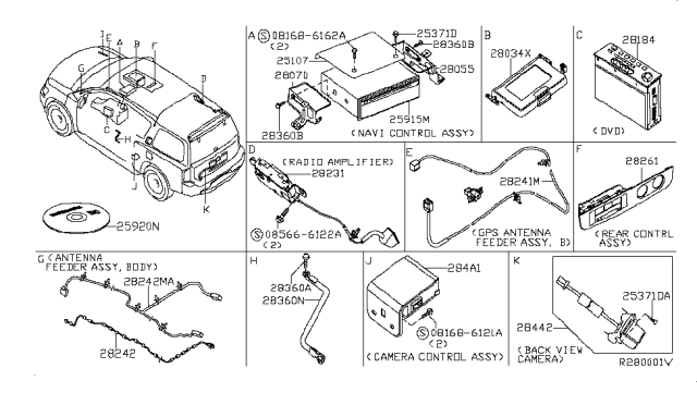 2006 Infiniti QX56 Dvd-Rom,Map Diagram for 25920-CF46A