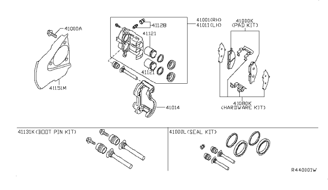 2006 Infiniti QX56 CALIPER Assembly-Front LH, W/O Pads Or SHIMS Diagram for 41011-7S010