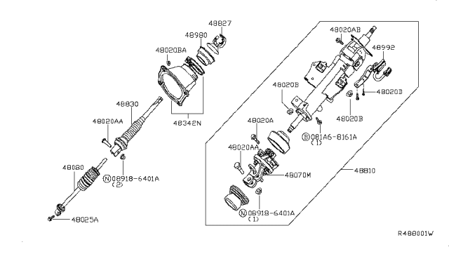 2006 Infiniti QX56 Steering Column Diagram 1