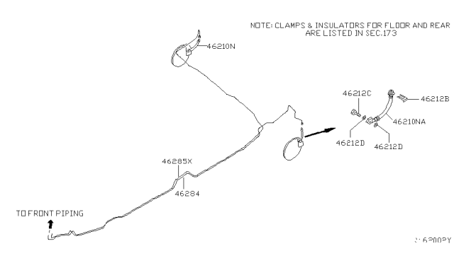 2010 Infiniti QX56 Hose Assy-Brake Diagram for 46211-ZV51A