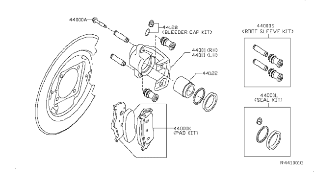 2006 Infiniti QX56 Seal Kit-Disc Brake Diagram for 44120-7S025