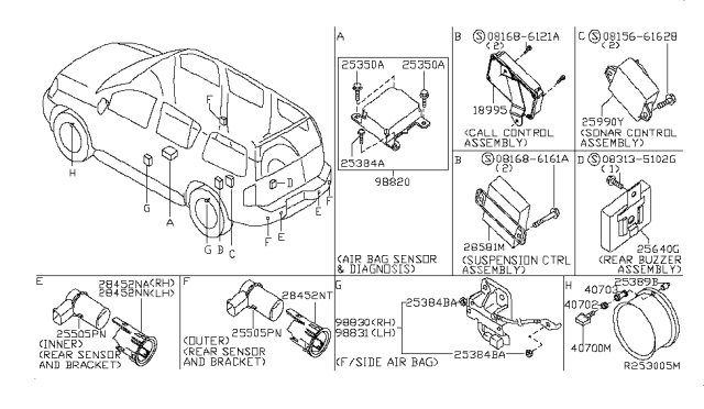 2007 Infiniti QX56 Control Assembly-Active Cruise Diagram for 18995-ZC50B