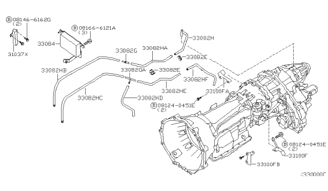 2004 Infiniti QX56 Transfer Assembly & Fitting Diagram 1