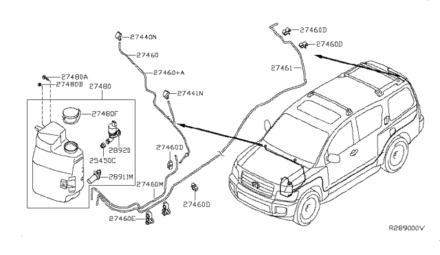 2005 Infiniti QX56 Pump Assy-Washer Diagram for 28920-7S000