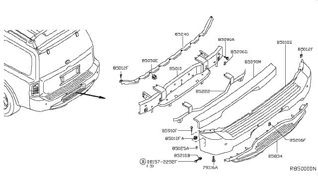 2006 Infiniti QX56 Clip Diagram for 85284-7S610