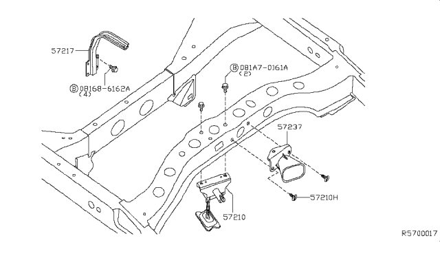 2009 Infiniti QX56 STOPPER-Spare Wheel Diagram for 57225-7S000