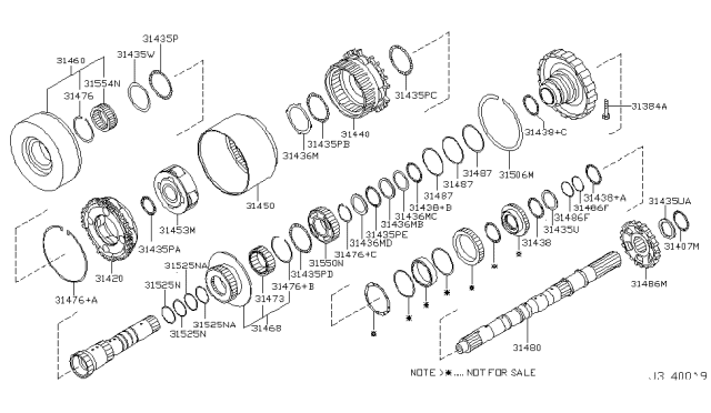 2007 Infiniti QX56 Ring-Seal Diagram for 31525-1XJ0B