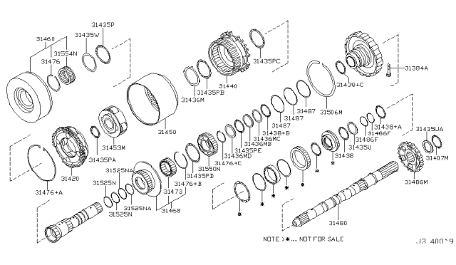 2007 Infiniti QX56 Race-Bearing Diagram for 31435-1XJ0B