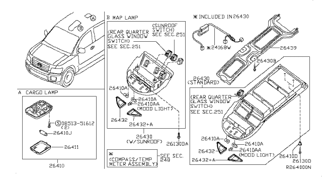 2004 Infiniti QX56 Room Lamp Diagram 1