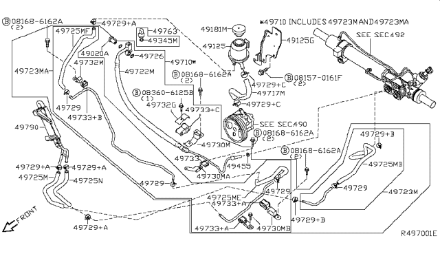 2008 Infiniti QX56 Bracket-Reservoir Tank Diagram for 49191-7S000
