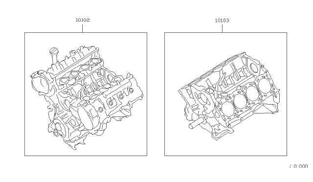 2005 Infiniti QX56 Engine Assembly-Short Diagram for 10103-7S0A0