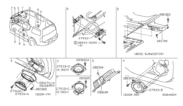 2008 Infiniti QX56 Speaker Diagram 1
