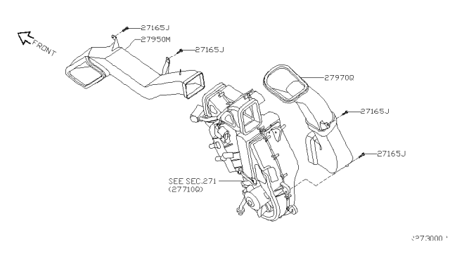 2009 Infiniti QX56 Duct Diagram for 27970-7S000