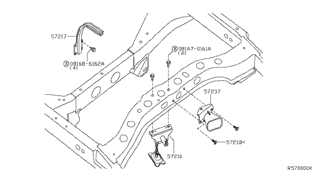 2008 Infiniti QX56 Spare Tire Hanger Diagram 1