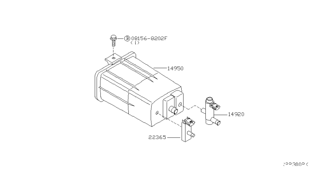 2009 Infiniti QX56 CANISTER Assembly-EVAPORATION Diagram for 14950-7S000