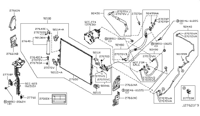 2014 Infiniti Q70 Condenser,Liquid Tank & Piping Diagram 1