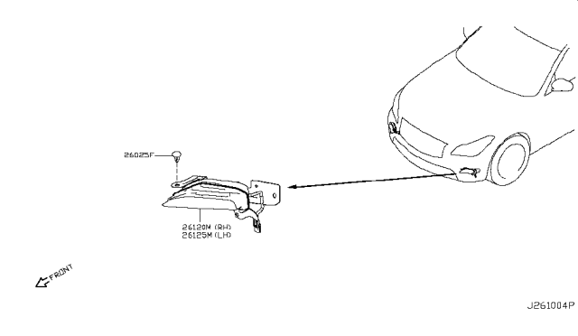 2014 Infiniti Q70 Turn Signal Lamp Assy-Front,RH Diagram for 26130-4AM0A