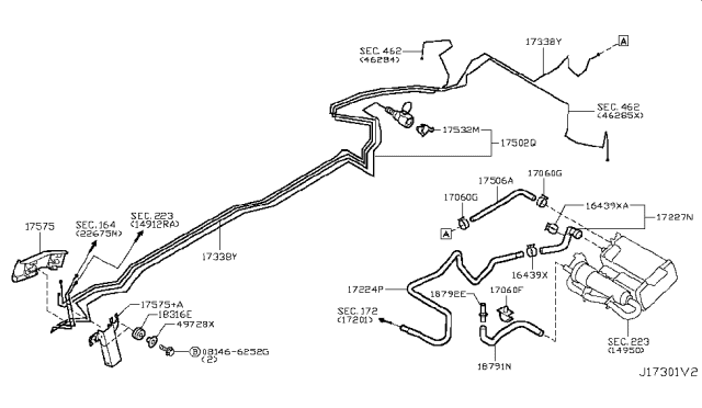 2013 Infiniti M35h Hose-Drain,Canister Diagram for 18791-1MR0A