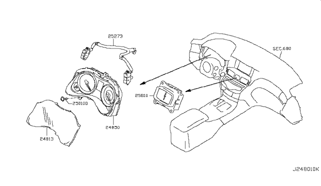 2014 Infiniti Q70 Switch Assy-Meter Disply Diagram for 25273-1MG0B