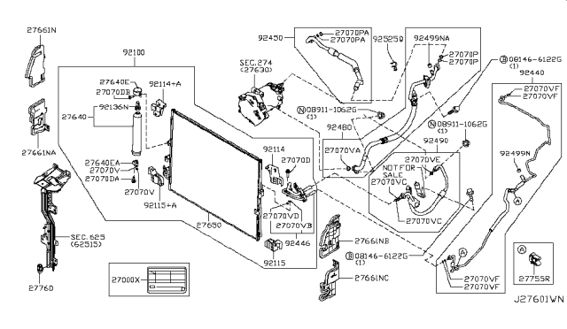2015 Infiniti Q70 Condenser,Liquid Tank & Piping Diagram 2