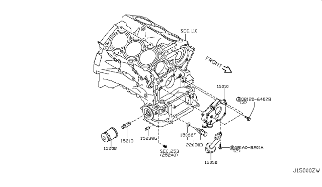 2012 Infiniti M35h Lubricating System Diagram