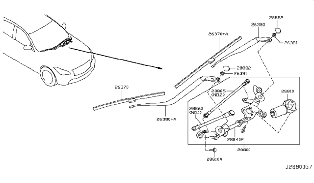 2017 Infiniti Q70 Link Assembly-Connecting No 2 Diagram for 28842-1ME0B