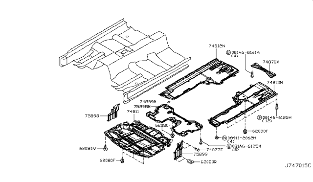 2015 Infiniti Q70 Hybrid Floor Fitting Diagram 1