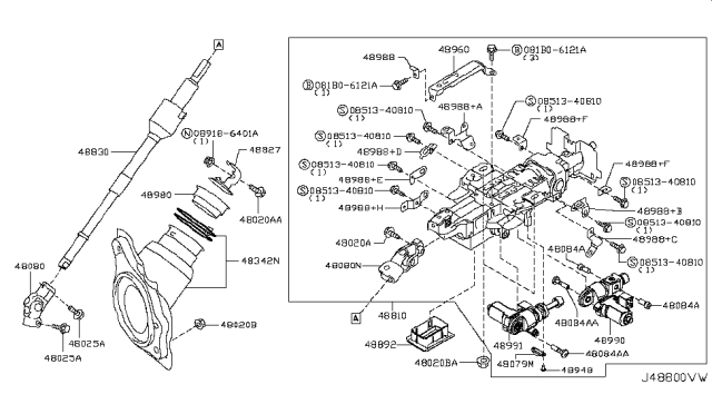 2012 Infiniti M35h Steering Column Diagram 2
