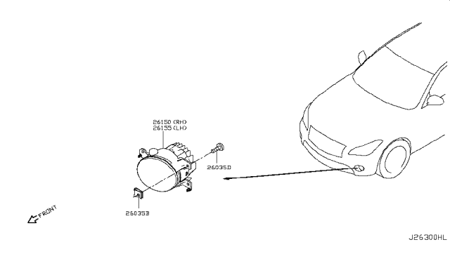 2015 Infiniti Q70 Hybrid Fog,Daytime Running & Driving Lamp Diagram 2