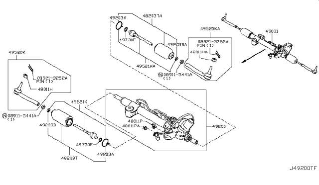 2014 Infiniti Q70 Hybrid Power Steering Gear Diagram