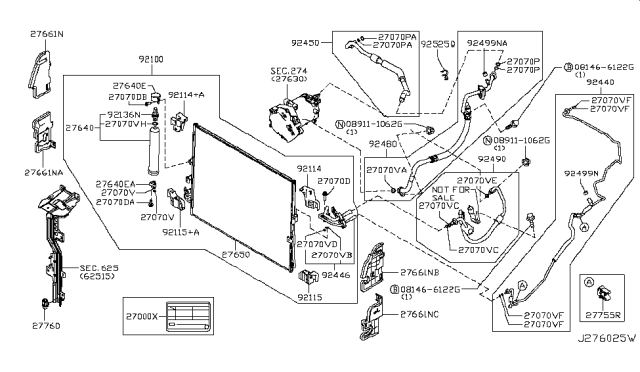 2016 Infiniti Q70 Condenser,Liquid Tank & Piping Diagram 2