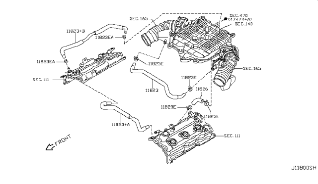2014 Infiniti Q70 Hybrid Crankcase Ventilation Diagram