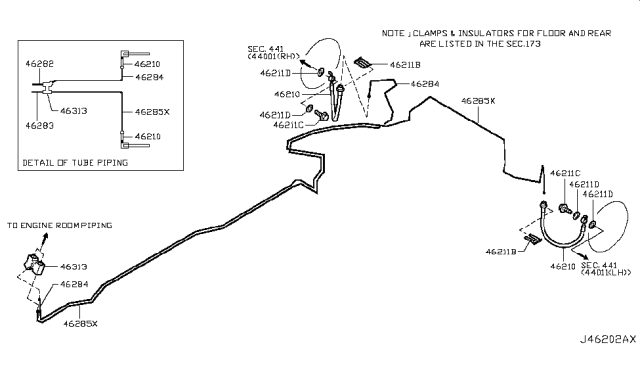 2017 Infiniti Q70 Hybrid Brake Piping & Control Diagram 2
