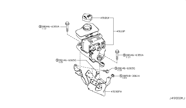 2014 Infiniti Q70 Hybrid Power Steering Pump Diagram 1
