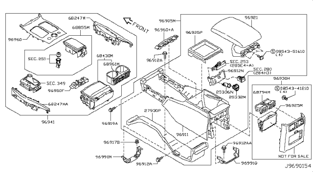 2014 Infiniti Q70 Console Box Diagram 2