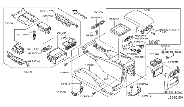 2016 Infiniti Q70 Hybrid Console Box Diagram