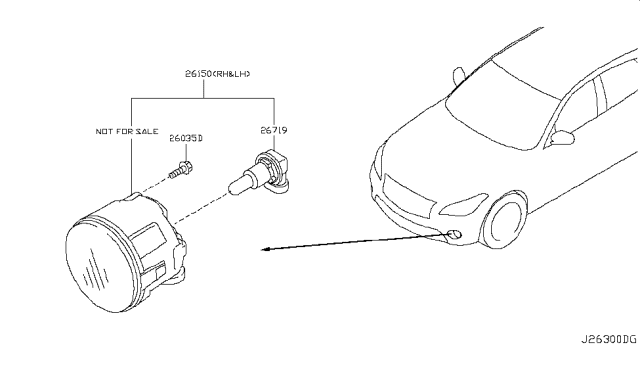 2012 Infiniti M35h Fog,Daytime Running & Driving Lamp Diagram