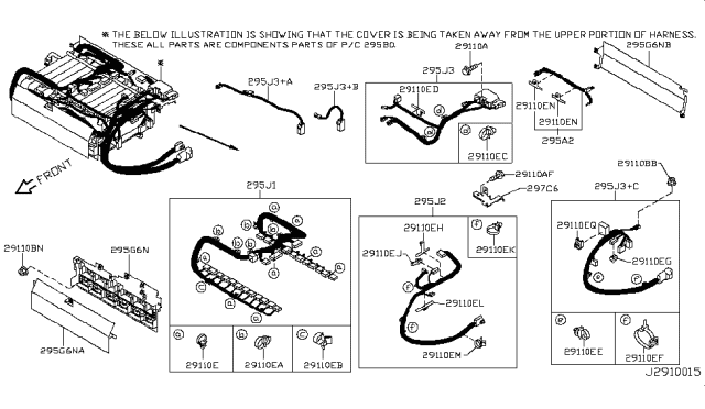 2013 Infiniti M35h Clip Wiring Harness Diagram for 24225-89960